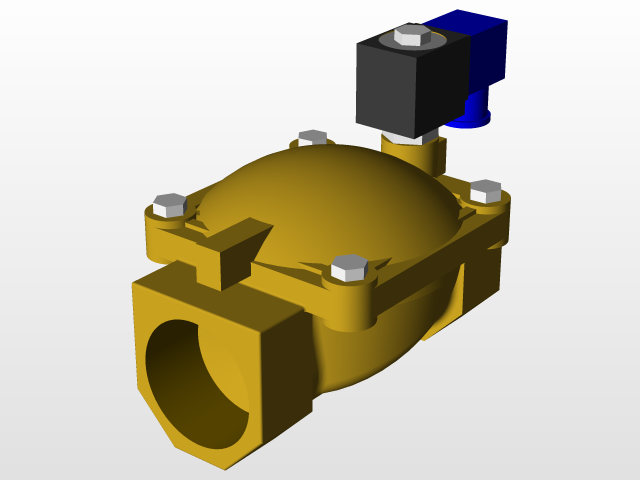 Solenoid Valve , 2in 3D CAD Model Library GrabCAD