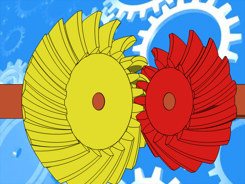 Helical Bevel Gears 3D CAD Model Library GrabCAD