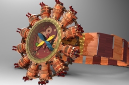 Steampunk radial engine watch design