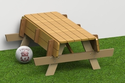 Wood Park Bench with lift up seat