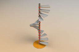 Spiral Staircase, sheetmetal with helical handrail