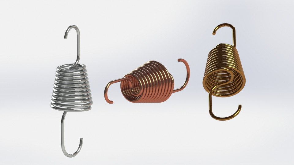 HELICAL EXTENSION SPRING 3D CAD Model Library GrabCAD