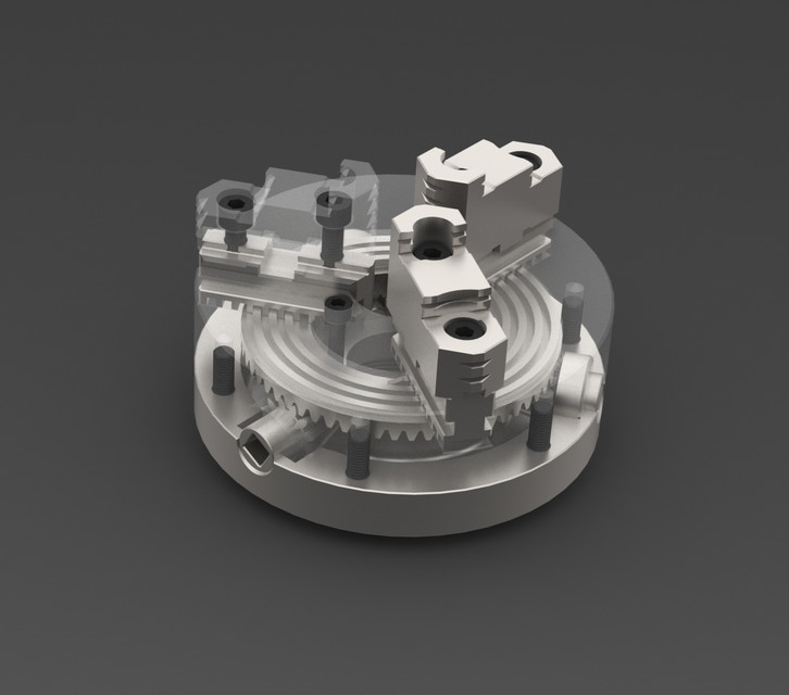 Lathe chuck Solidworks 3D CAD Model Library GrabCAD