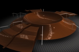 A volcano shaped obstacle