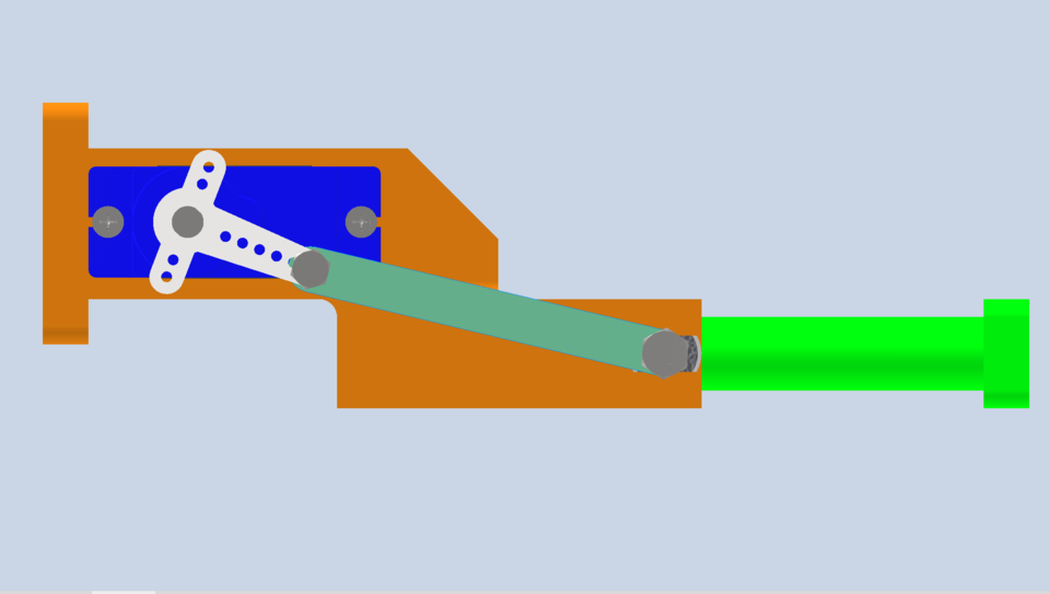Linear motion with MG90s servo. 3D CAD Model Library GrabCAD