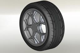 Tire rim modelled in SW 2008
