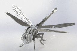 Dragonfly sheetmetal puzzle, insect, 3d model, puzzle