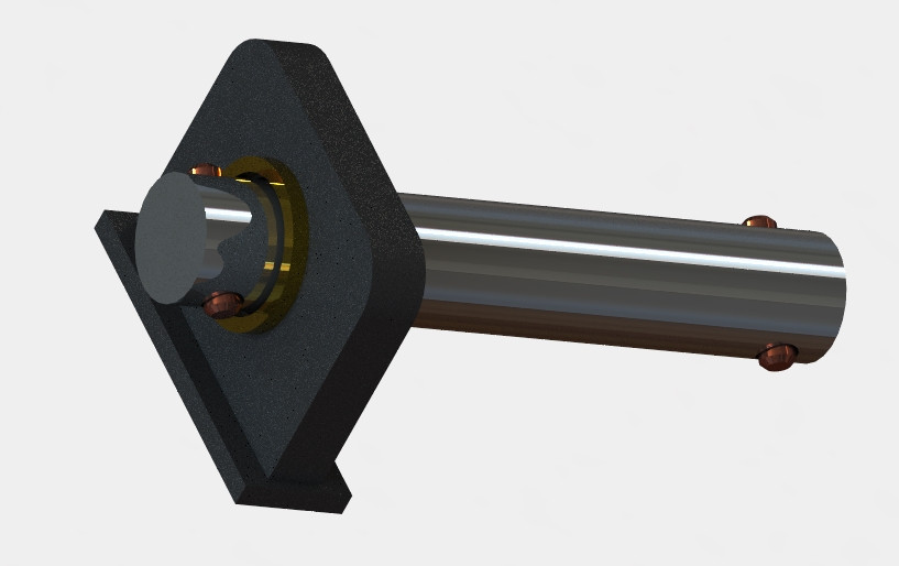 Bearing Block and Shaft (Basic Rotary and Linear Motion) 3D CAD Model