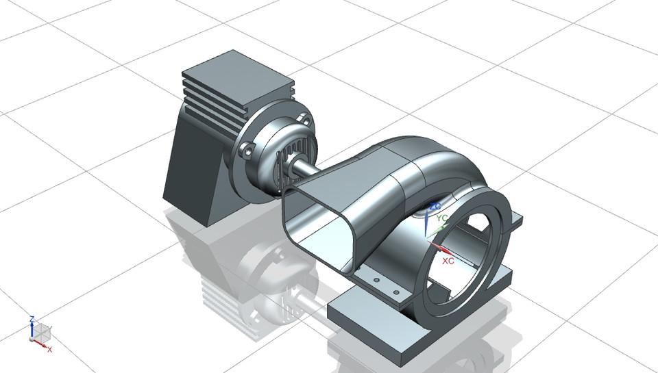 Motor blower assembly with part files