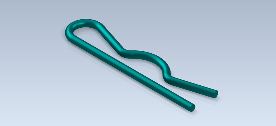 3D CAD Basic exercise / Cotter pin/ Pasador de Chaveta/ Autodesk Inventor Pro
