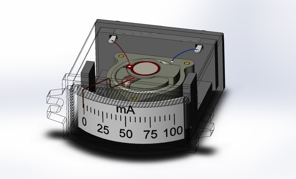 Микроамперметр / Ammeter 3D CAD Model Library GrabCAD