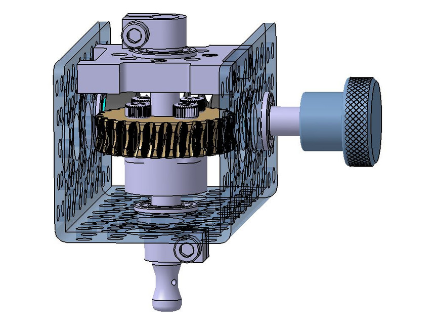 Mini worm gearbox 271 cable winder 3D CAD Model Library GrabCAD