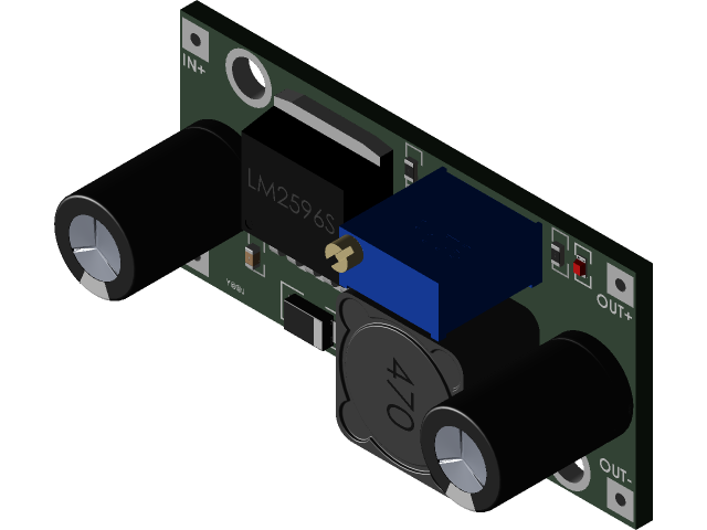 LM2596 module for KiCad | 3D CAD Model Library | GrabCAD