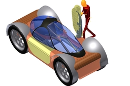 Electric on and off road 2 seater, 4X4 car, printable with 3D REP RAP printes partially.