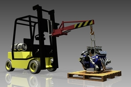 FORKLIFT TRUCK CRANE JIB/ATTACHMENT AND CHAINS