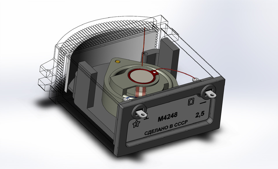 Микроамперметр / Ammeter 3D CAD Model Library GrabCAD
