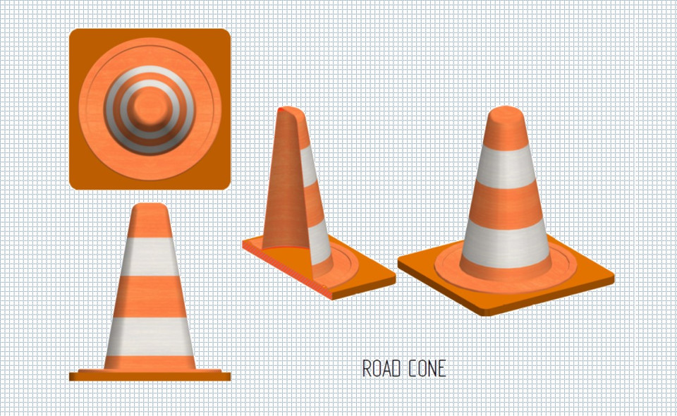 Road Cone 3D CAD Model Library GrabCAD