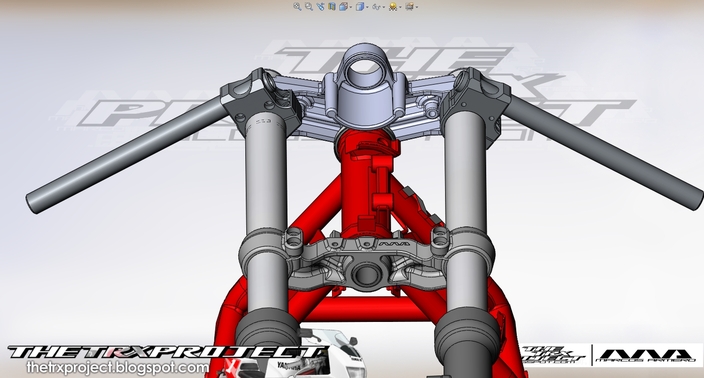Yamaha TRX 850 stock front end. (triple clamps & forks) with LSL clip-ons.