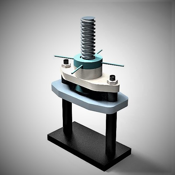 Simple Screw Press 3D CAD Model Library GrabCAD