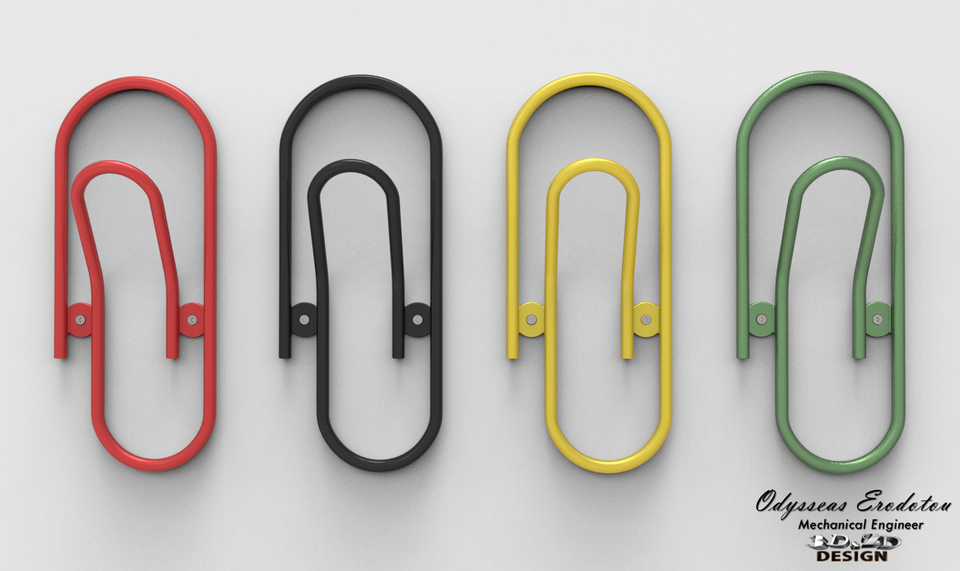 Paper Clip Wall Hook 3D CAD Model Library GrabCAD