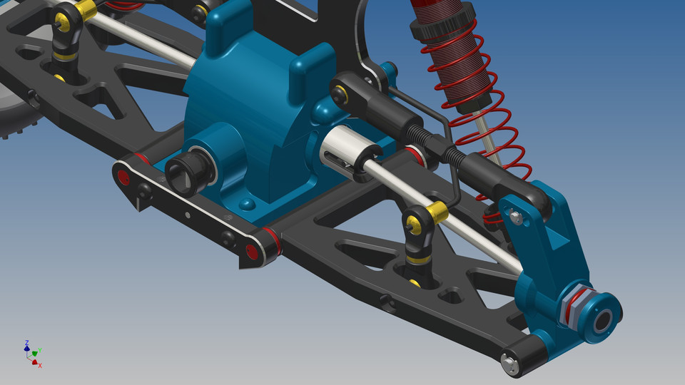 RC Car rear suspension 3D CAD Model Library GrabCAD