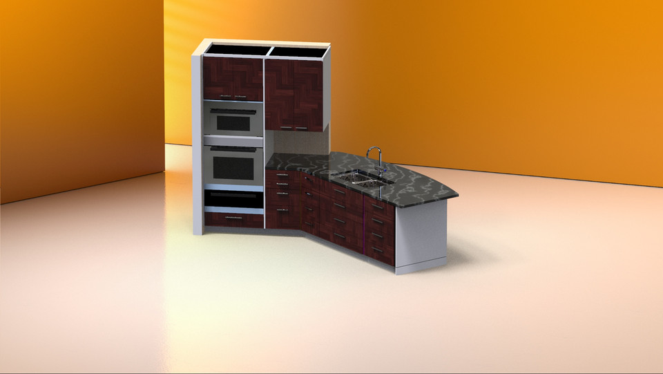 Kitchen and Faucet 3D CAD Model Library GrabCAD