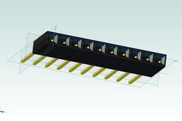 PCB Header 10x1 8.5 mm stackable socket