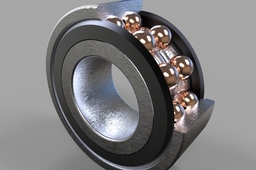 Double row ball bearing with shields