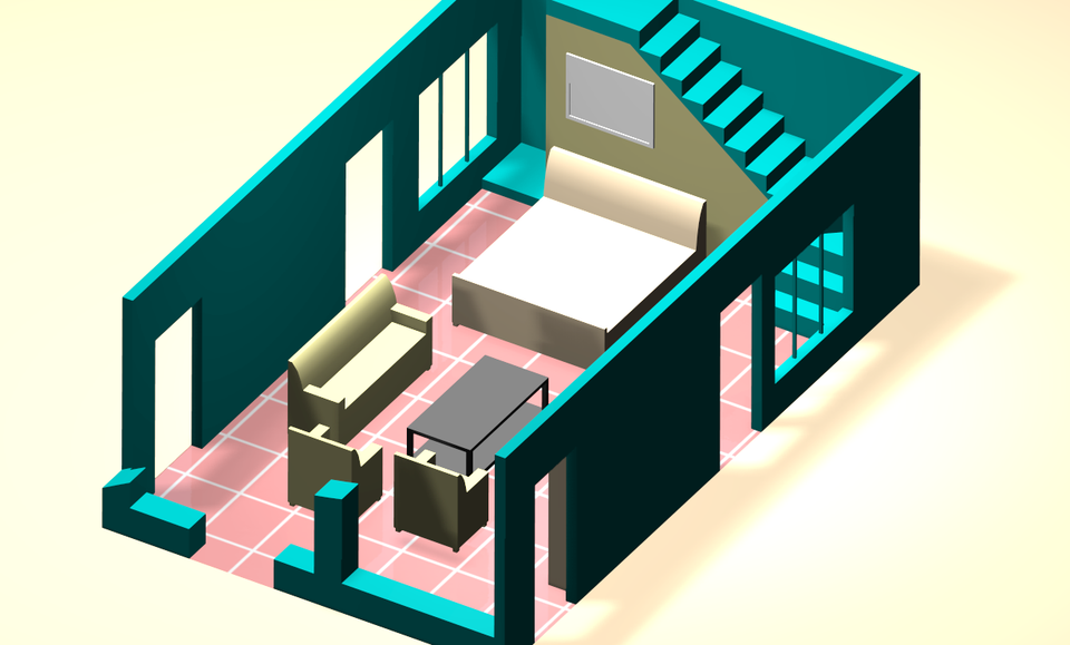 3D ROOM MODEL 3D CAD Model Library GrabCAD