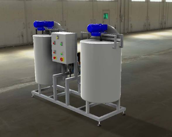 Mixing, dosing tanks on skid