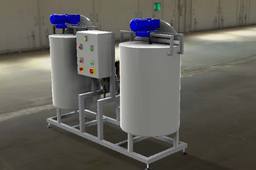 Mixing, dosing tanks on skid
