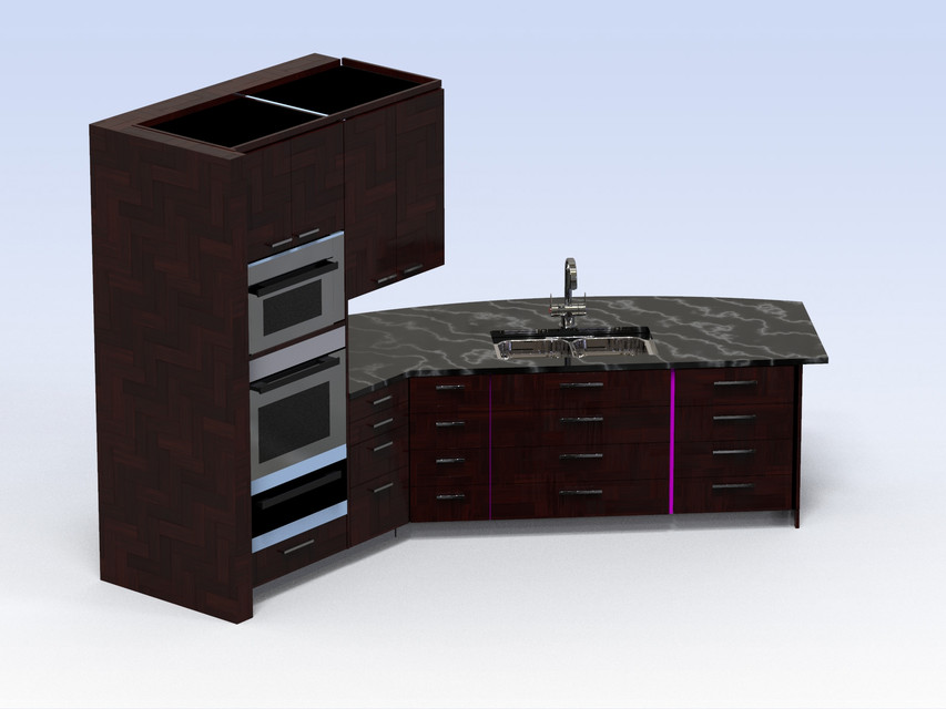 Kitchen and Faucet 3D CAD Model Library GrabCAD