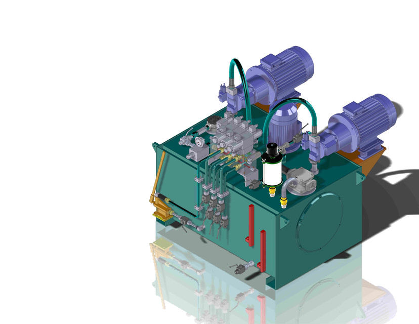 Hydraulic power unit 1000L 3D CAD Model Library GrabCAD