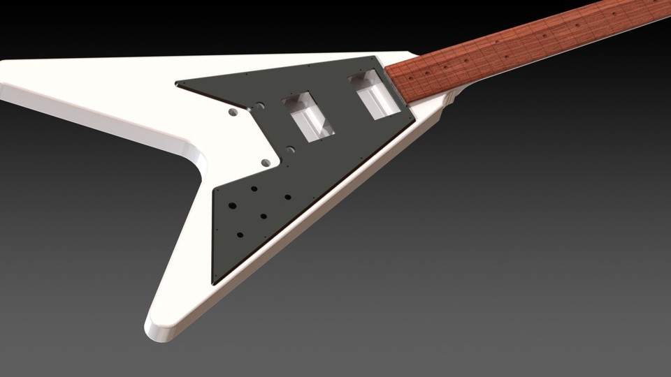Gibson Flying V Cad Template – Guitar Building Templates Flying V 1967 ...
