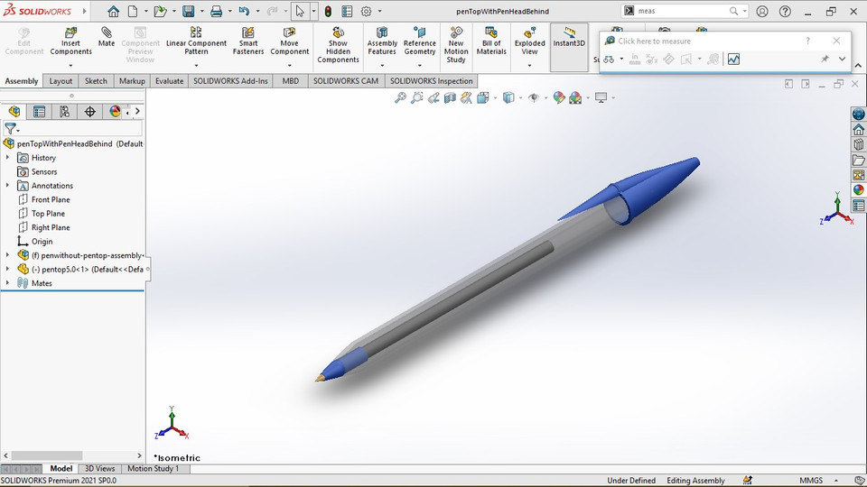 Bic pen with Solidworks.