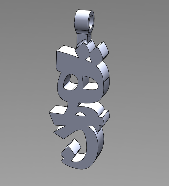 Keychain/ Car Mirror Hanger 3D CAD Model Library GrabCAD