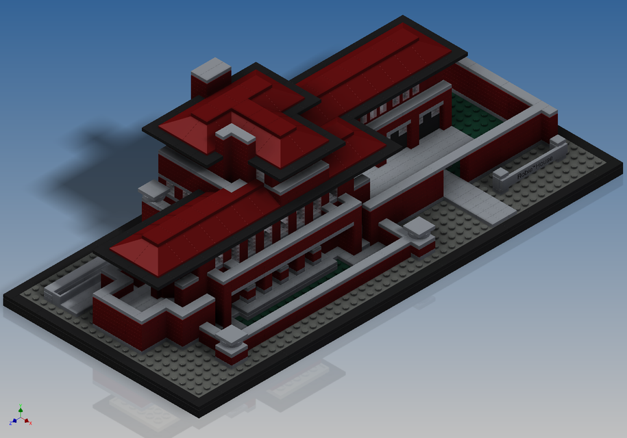 lego architecture - robie house (21010) - autodesk inventor - 3d lego architecture - robie house (21010) - autodesk inventor - 3d