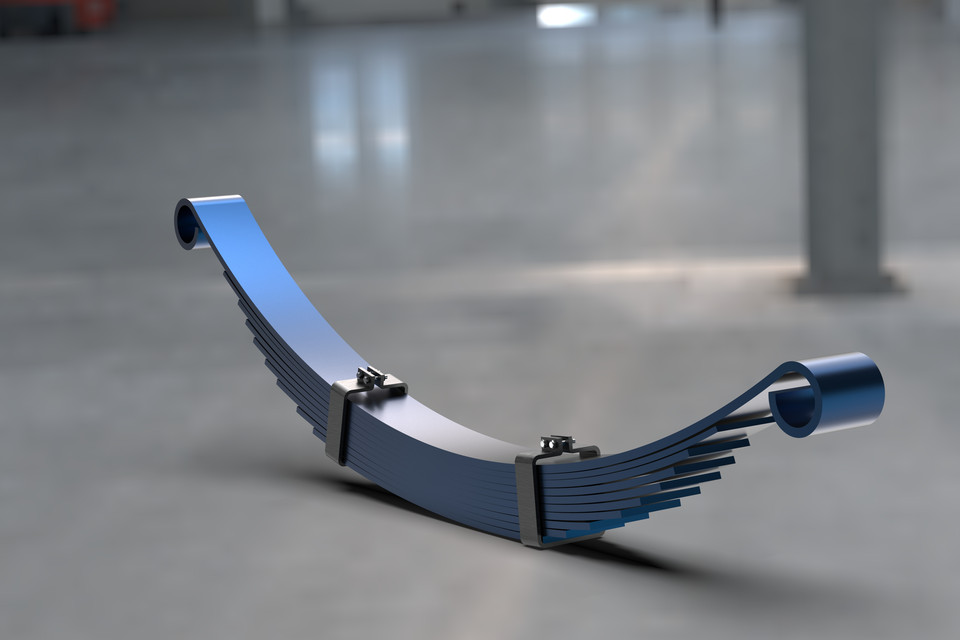 Leaf spring suspension system developed in solidworks