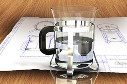 Glass with cup-holder