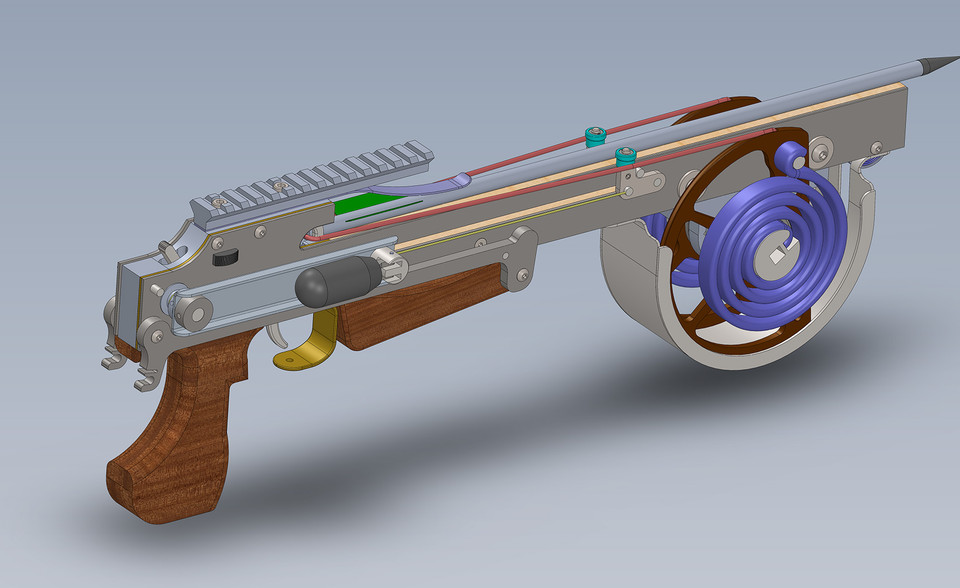 Crossbow, coil spring 3D CAD Model Library GrabCAD