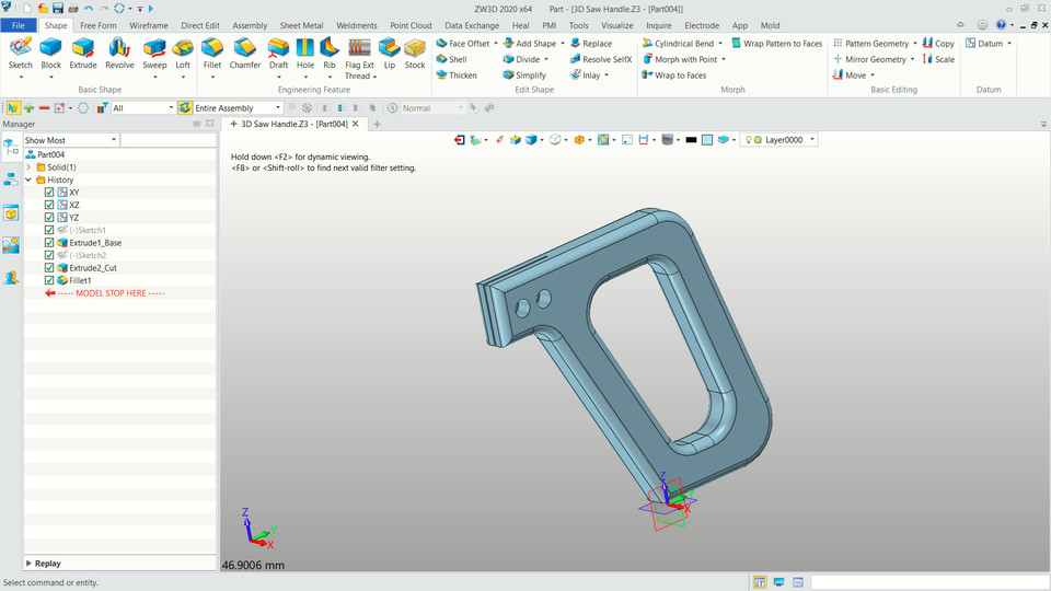 ZW3D Saw Handle
