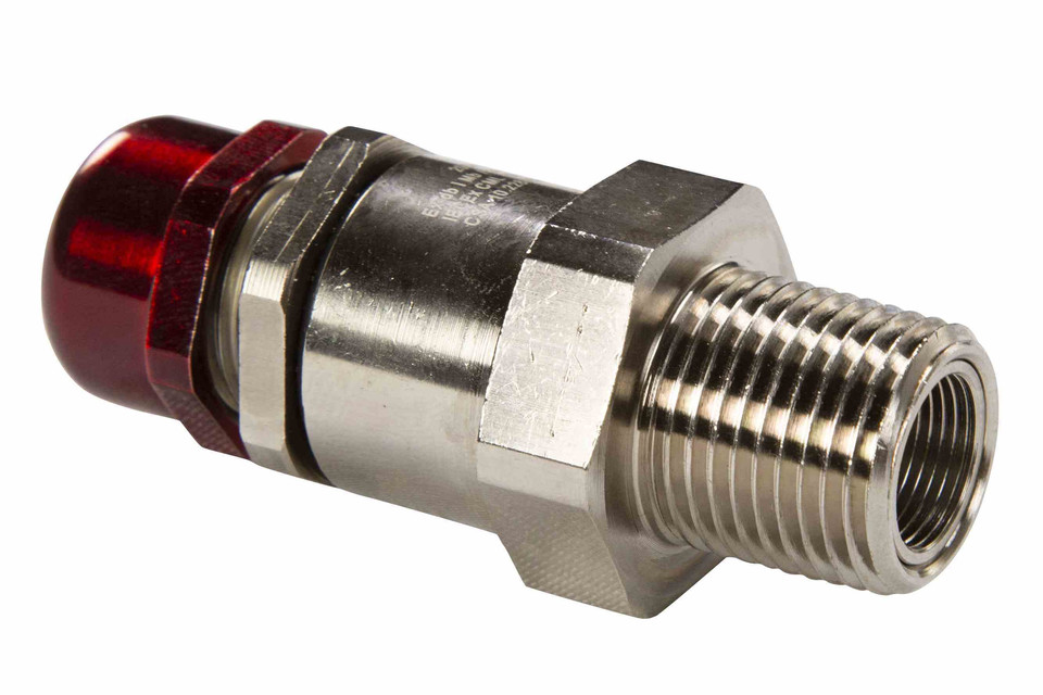 Explosion Proof Cable Gland - 1.5" NPT - Nickel Plated Brass - ATEX Rated, N4X - 1.16"-1.5" Cable OD