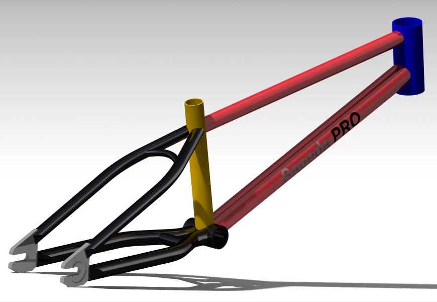 BMX Frame 3D CAD Model Library GrabCAD