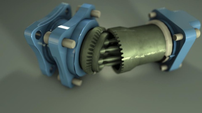 Eğik eksenli hidrolik motor Animation