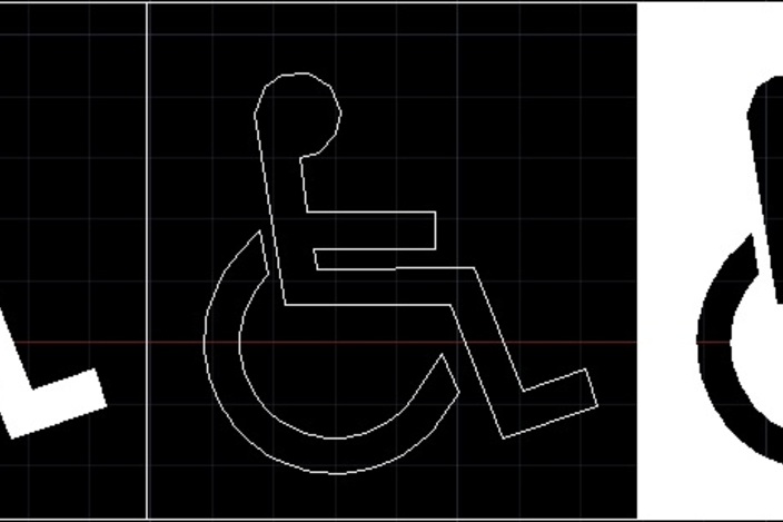 Disabled Parking Symbols Dwg Bloc Parking Handicap Autocad DWXH