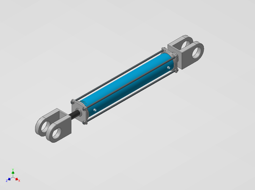 Double Acting Hydraulic Cylinder 3D CAD Model Library GrabCAD