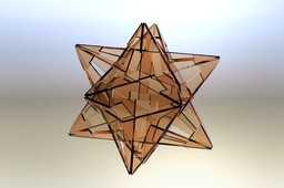 Gravitation (M. C. Escher) sheetmetal small stellated dodecahedron