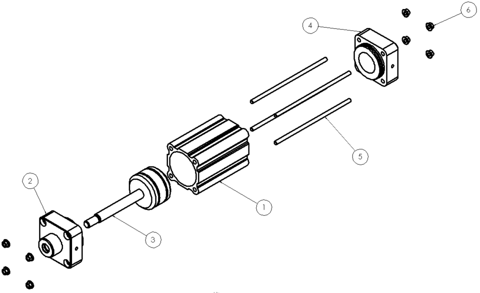 Pneumatic Cylinder 3D CAD Model Library GrabCAD