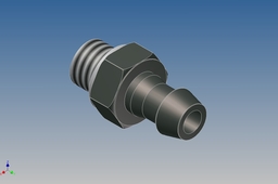 Hose barb for 6mm OD tubing with M5 threads