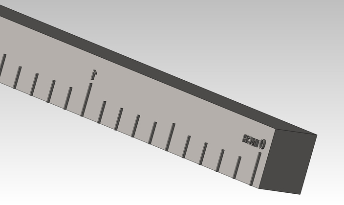inch negative punch / stamp ruller 